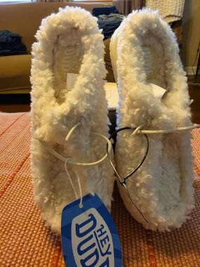 Hey Dude Kids Cream Plush Shearling Slippers
